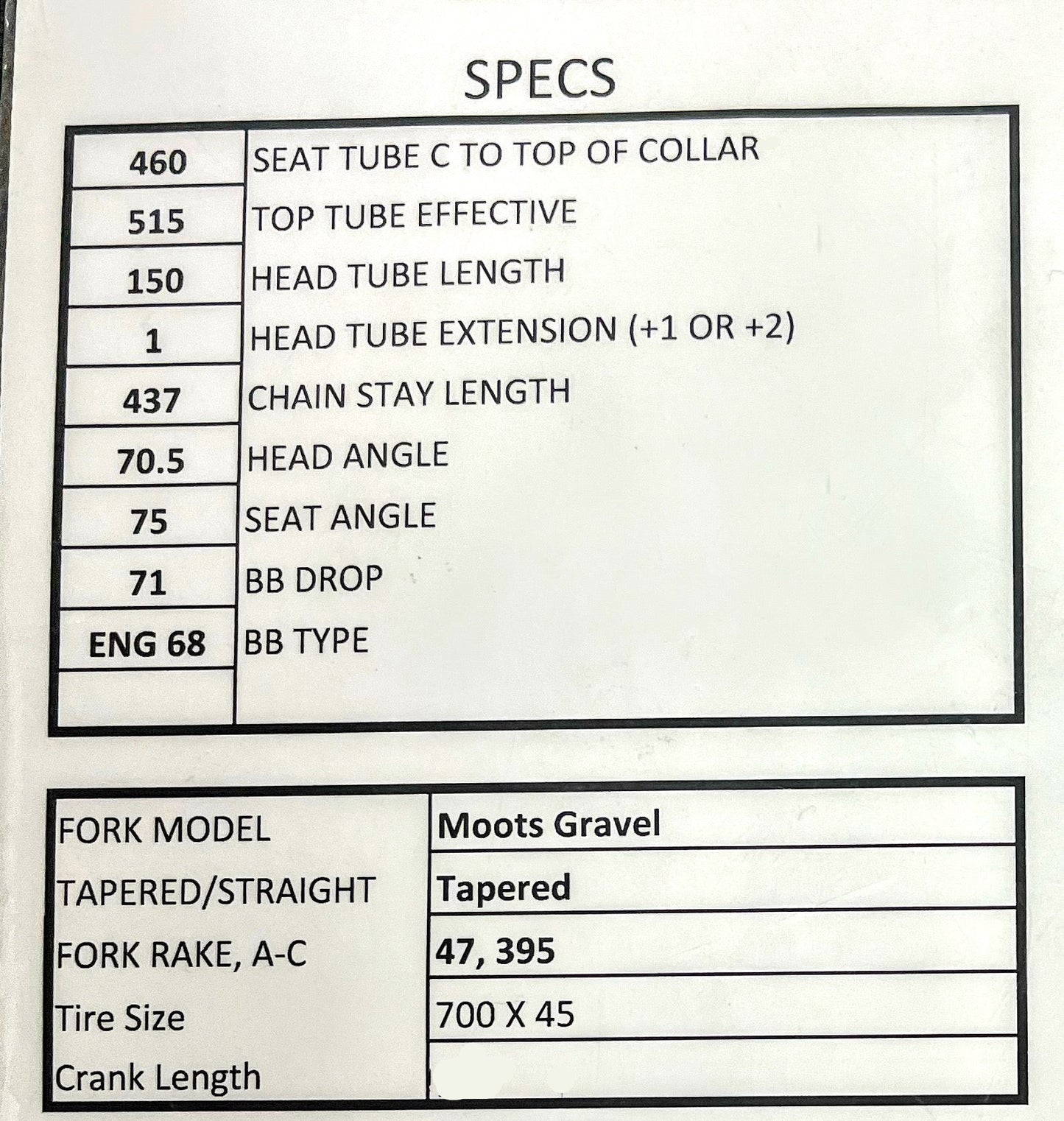ROUTT 45 | FRAME ONLY | Size CUSTOM | Brushed