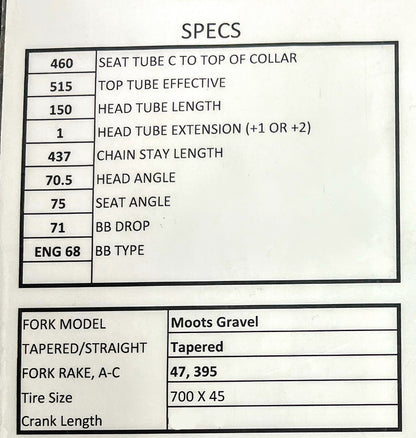 ROUTT 45 | FRAME ONLY | Size CUSTOM | Brushed