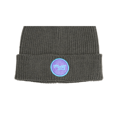 BEANIE- DARK GREY W/ ROUND VINTAGE LOGO